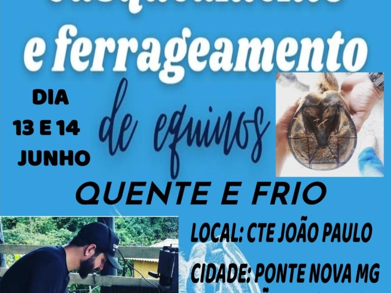 Curso de Casqueamento e Ferrageamento de Equinos em Ponte Nova (MG)