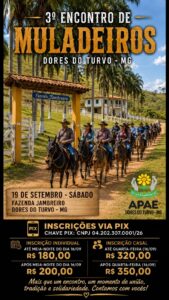 Cartaz do 3º Encontro de Muladeiros, em Dores do Turvo (MG), no dia 19 de setembro